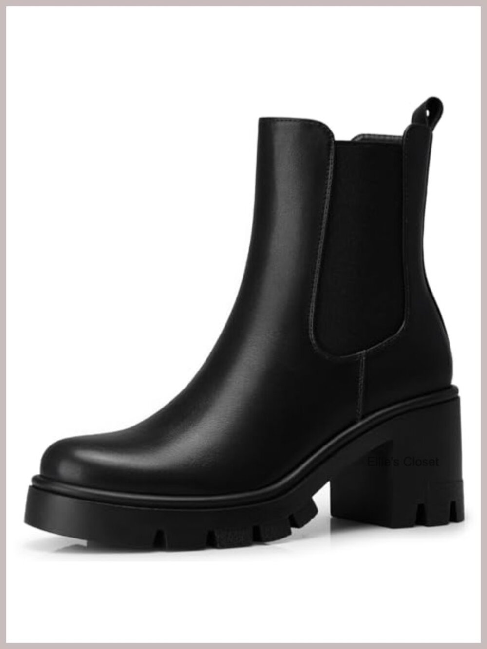 Women Chelsea Ankle Boots: 2.9" Chunky Heel Platform Booties for Fall